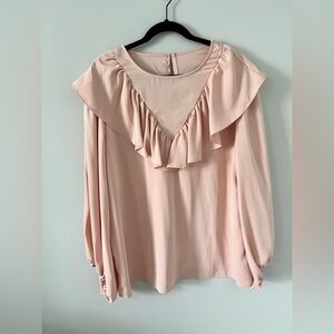 Elegant Peach Ruffle Blouse